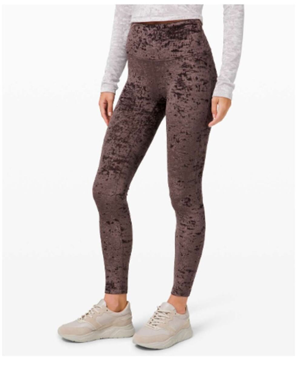 Lululemon Sz 2 Wunder Lounge High Rise Tight Crushed Velvet French Press
